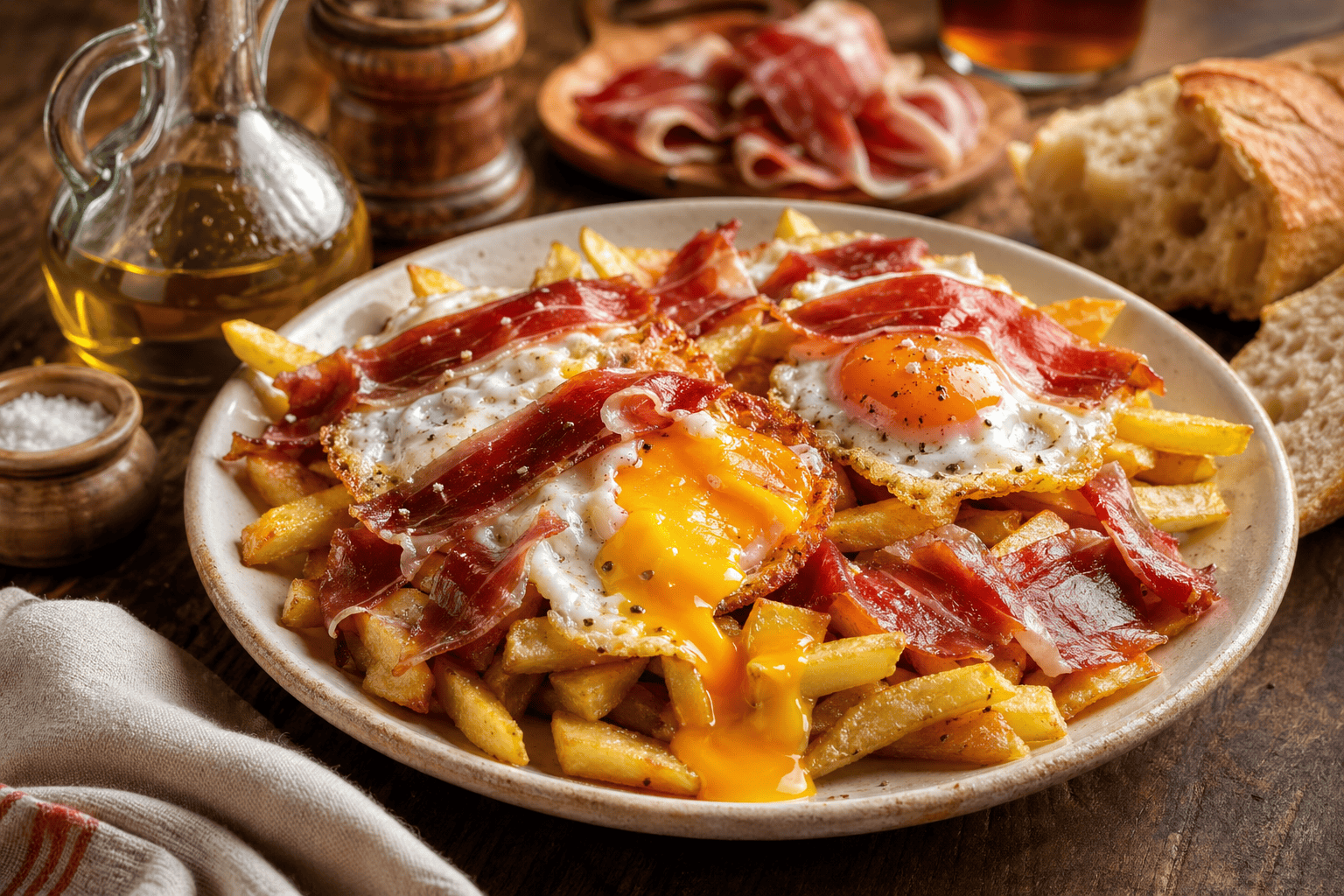 Huevos Rotos con Jamón: Las Patatas Perfectas
