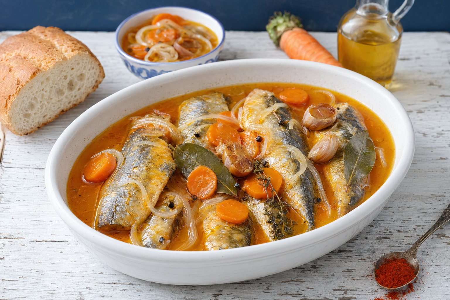 Xurelo en escabeche (jurel en escabeche). Un tesoro de Galicia