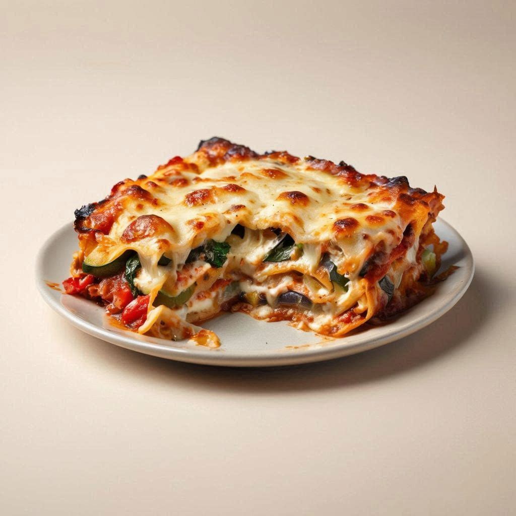 Lasaña de verduras. Un plato completo y ligero.