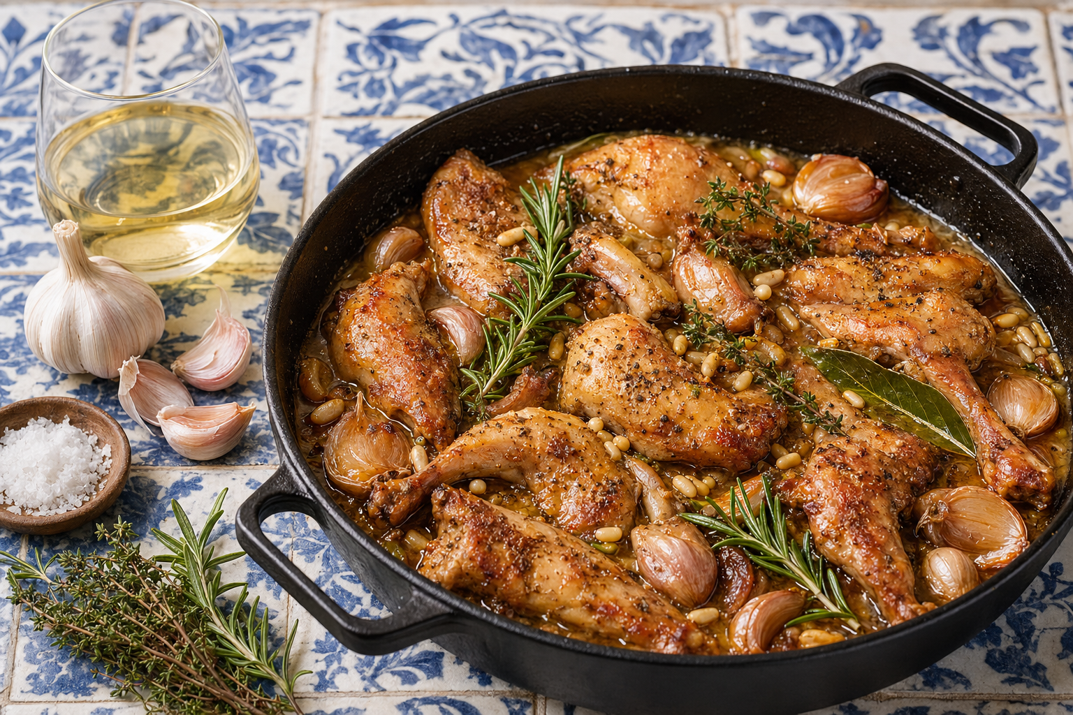 Conejo al Ajillo. Un clásico de la cocina de pueblo, saludable y sabroso