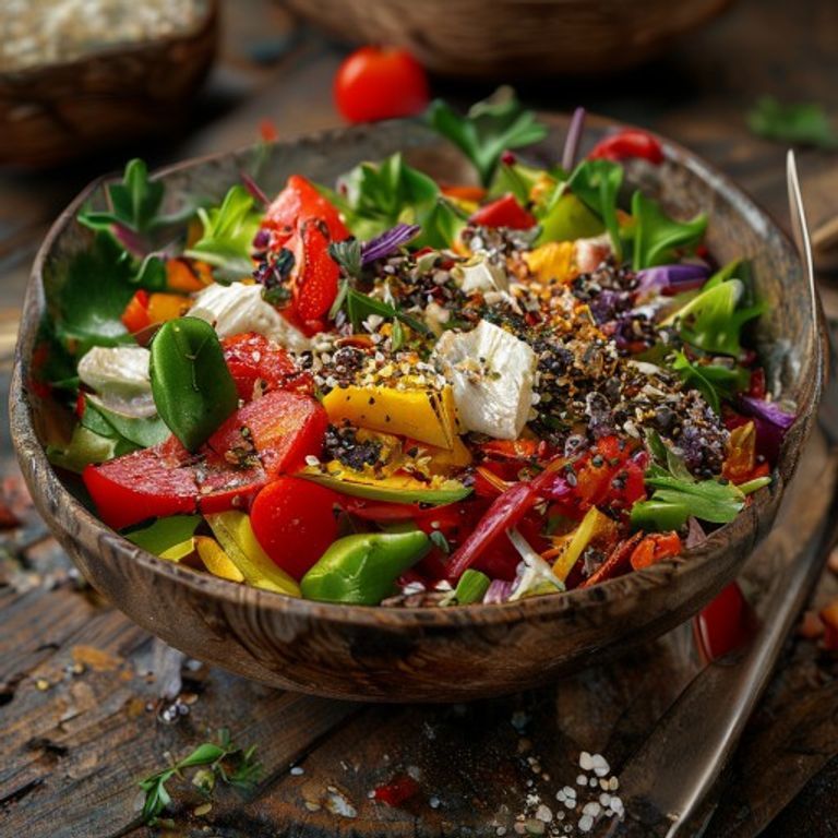 Ensalada de quinoa con verduras asadas y feta: completa y saciante